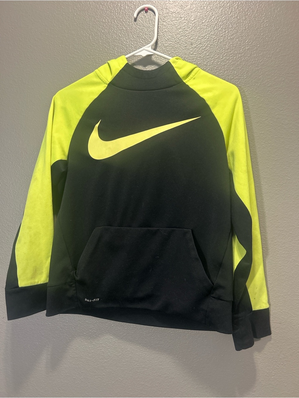 Nike Youth Boys L Dri-FIT Soccer Training Jacket Neon Yellow Black Blemishes